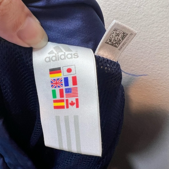 Adidas Women's Vintage Mesh Lined Track Pants Blue 3 White Stripes Zip Ankle XL - Picture 14 of 16